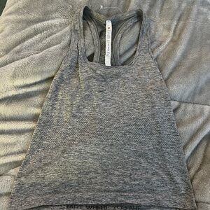 Gray Lululemon Swiftly Tech Cropped Racerback Tank Top